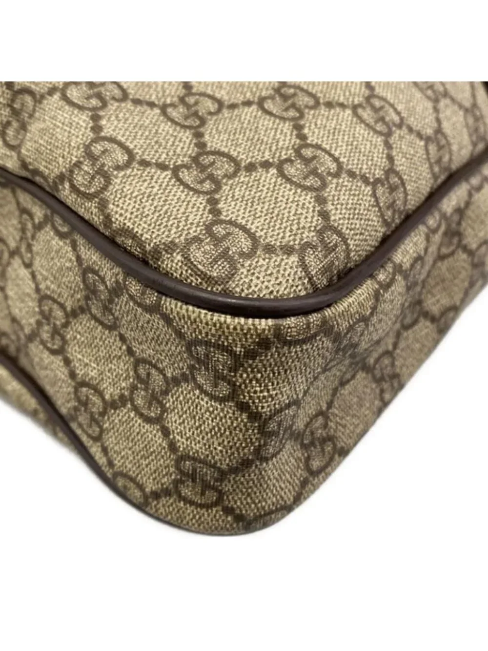 Gucci Business Bag GG Plus Supreme Beige Ebony Dark Brown Leather - Picture 6 of 15